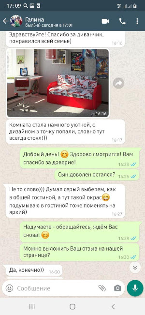 Скриншот реального отзыва RU-divan.RU №1